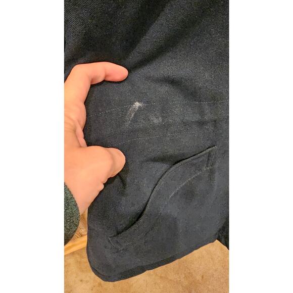 London fog vintage S REG blue green canvas warm winter car jacket cinch waist - Picture 7 of 9